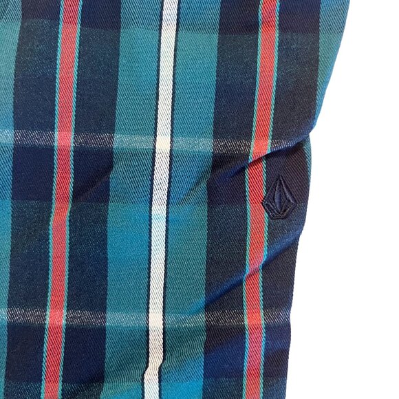 Volcom | Juniors | Dark Green Plaid Slim Straight Ankle Fit Pants | 1 | NWT - Picture 4 of 11